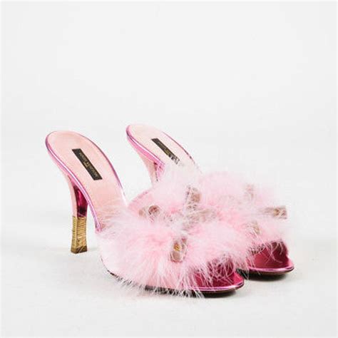 louis vuitton pink fluffy heels|louis vuitton heels price list.